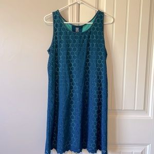 TITLE NINE blue and teal eyelet dress